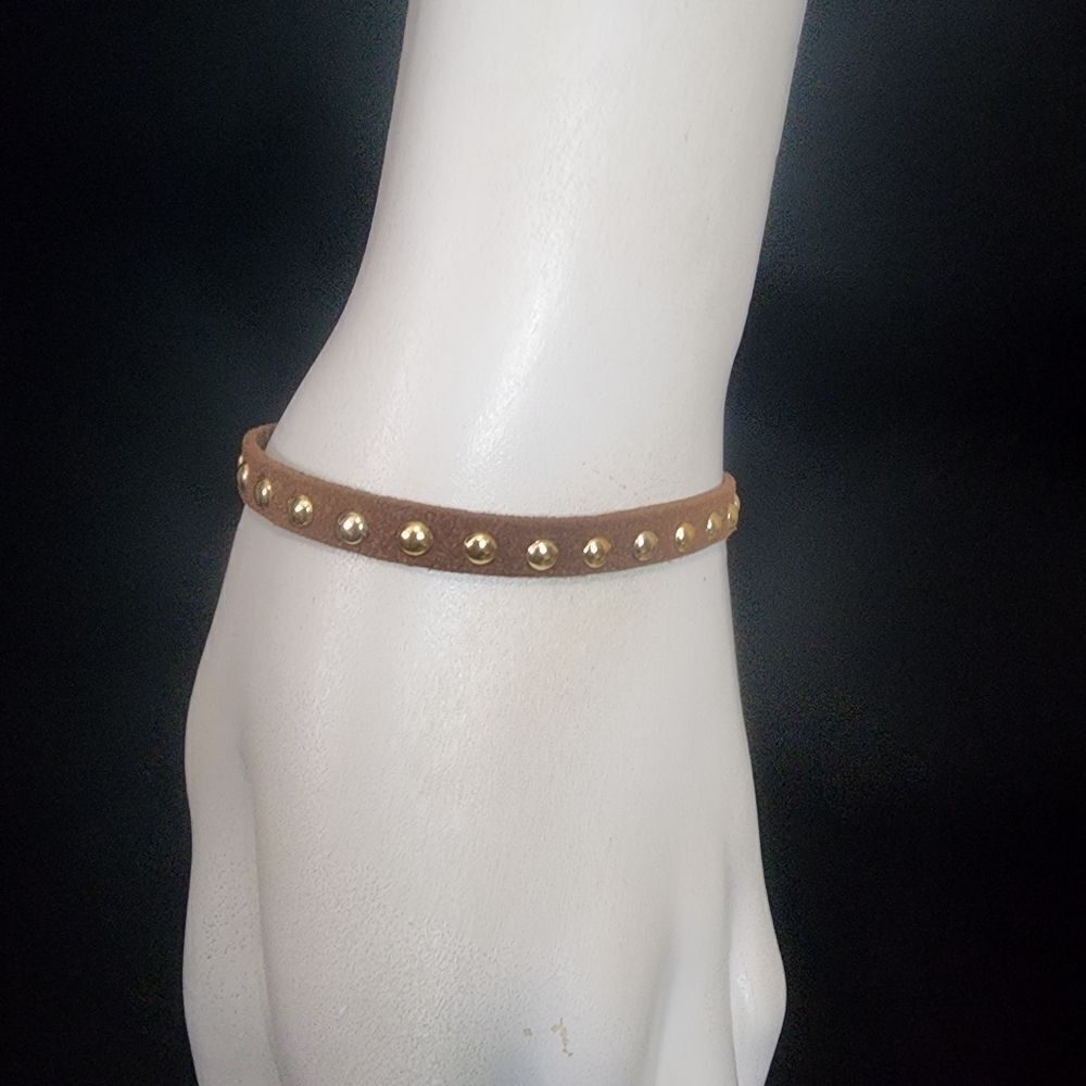 Charming Charlie Brown & Gold Studded Bracelet